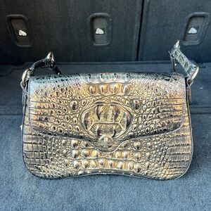Brahmin Black and Gold Crocodile Shoulder Bag - New with tag, no dust cover